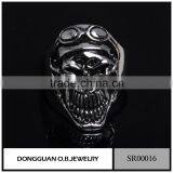 925 Sterling Silver Mirco Setting Skull Man Ring/Men Gay Stainless Steel The Expendables Skull Ring thumbnail-3