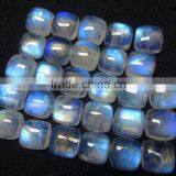 Rare Cushion Cut Blue Flashy 10x10 mm Natural Rainbow Moonstone thumbnail-3