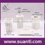 White Bling Polystone Bathroom Accessory Set thumbnail-1