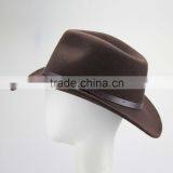 Bull Rider Jazz Fedora Sunhat Men Felt Hats Ribbon Band Western Cowboy Hat Brown thumbnail-3