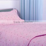 pink heart print fabric bedding set