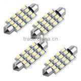 4 42mm 16 SMD LED White Car Dome Festoon Interior Light Bulb thumbnail-1