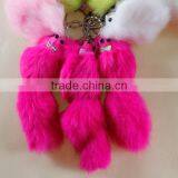 New Design Wholesale Real Genuine Fox Fur Keychain With Name thumbnail-4