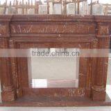 Red Electric Marble Stone Fireplace Mantels thumbnail-1