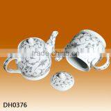 Factory Direct Wholesale Porcelain Decal Teapot Tea Pot With Filter Color Glazed Tea Pot thumbnail-1