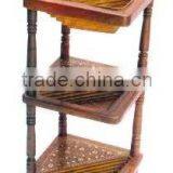 Wooden Corner Table, Wood Corner Table, Corner Table Furniture, Nook Corner Table, Corner End Table, Storage End Table, thumbnail-1