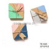 SET of 4 Personalized Square Coasters Colorful Printing Cork Coaster thumbnail-1