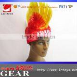 Human Hair Wig World Cup Football Fans Wig Cheering Party Wigs Cockscomb Hair thumbnail-1