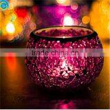 Purple Handmade Mosaic Candle Holder Used Wedding Decor