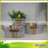 Latest Design Custom Outdoor Metal Planters Waterproof Large Flower Pot thumbnail-1
