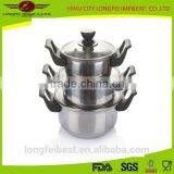 3pcs Glass Lid Stainless Steel Soup Pot Set With Plastic and Removable Handle thumbnail-1