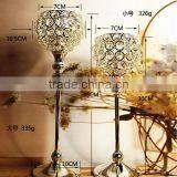 High Quality Candle Lanterns for Weddings Metal Silver Plated Candle Holder With Crystals for Home Decor thumbnail-3