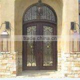 Bisini Eyebrow Top Wrought Iron Double Entry Door (BG90097) thumbnail-1