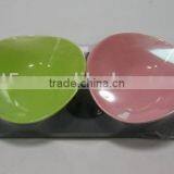 Set of 2 Ceramic Bowl Set Colorful Ceramic Snack Tray Set thumbnail-1