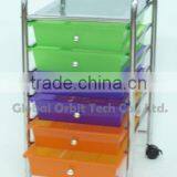 Rolling Storage Rack Removable Plastic Drawer Trolley Salon Organizer Trolley thumbnail-1