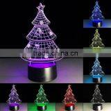 7 Colors Change Birthday Wedding Decor Gift Christmas Tree 3D Illusion LED Night Light thumbnail-1