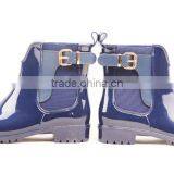 Fashion High Quality Navy Shiny Glossy PVC Wellington Rain Boots Women thumbnail-5
