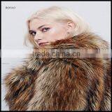 European Style Winter Brown Designer Brand Name Fur Winter Coat thumbnail-6