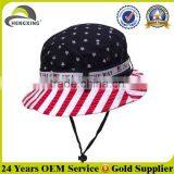 Custom Hot Sale American Flag Bucket Hat+String