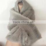 White Color Fashion Winter Knitting Fur Scarf Factory thumbnail-4