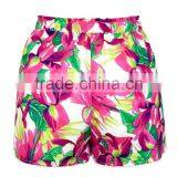 Wholesale 4 Way Stretch Women Tropical Floral Print Board Shorts Beach Shorts thumbnail-2