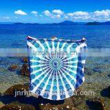 Custom Cotton Printing Round Beach Towels With Tassels thumbnail-2