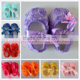 Boutique Rosette Latest Many Colors Newborn Infant Soft Sole Baby Shoes thumbnail-1