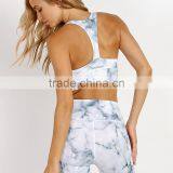 Stretchy Tie Dye Workout Sweat Suit for Women Crop Tank Top and Leggings thumbnail-4