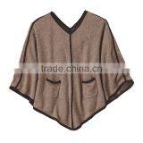 Custom Knit Sweater Women Pullover Poncho With Two Warm-Keeping Pockets thumbnail-4