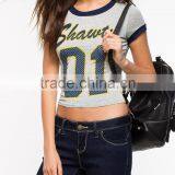 Fashion Women Summer Short Sleeve Tank Crop Tops Casual Vest Shirt Blouse For Wholesale 2017 thumbnail-1