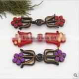 Top Grade Five Three Color Flower Frog Buttons Monopoly Cheongsam Family Name Wind Jacket Costume Stage Costumes thumbnail-1