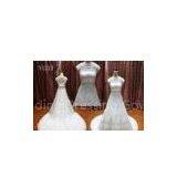 A Line Square Neckline Straps Lace Ivory White Wedding Dress Silhouettes / Bridal Gown thumbnail-1