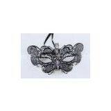 Filigree Metal Venetian Masks With Swarovski Crystals 7 Inch For Parties