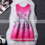 Girl Casual Flower Printed Princess Holiday Dress/ Girl Sleeveless Knee Length Printed Dress/new Design Girl Printed Dress thumbnail-1