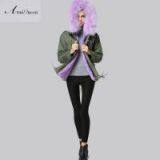 High Qaulity Raccoon Fur Collar and Faux Fur Lining Coat thumbnail-2