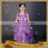 Purple Sequin Ruffle Girls Evening Dresses