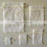 Fashion White Promotion Customized Size Gift Lace Drawstring Bag thumbnail-2