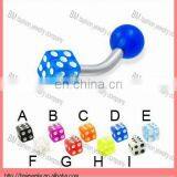Acrylic Dice Eyebrow Barbell Ring Body Piercing Jewelry thumbnail-1