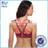 Yihao New Design Custom Plaid Cotton/spandex Dry Fit Womens Sport Wear Tight Fitness Sexy Yoga Bra thumbnail-1
