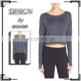 Wholesale Long Sleeves With Thumbholes Cuffs Crop Top Women Clothing