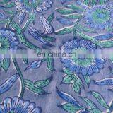 Vhb 06 Beautiful Leaf Pattern Blue Cotton Indigo Dabu Hand Block Cotton Fabric Manufacturer From Jaipur thumbnail-2