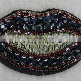 Fancy Style Lip Rhinestone Patch Gold Lurex Applique thumbnail-2