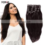 100% Brazilian Virgin Human Hair Chocolate Brown Hair Extension Straight Hair Clip In Extension