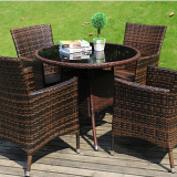 Usa Fireproofing Weatherproof Rattan Table Chairs Rattan Outdoor Furniture