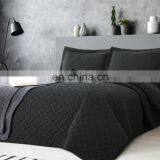 Chinese Queen Bed 3 PCS Woven Black Polyester Hotel Quilt Bedspread Set thumbnail-3