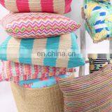 Hot Selling Customized Decorative Colorful Faux Straw Cushion Pillows Outdoor Modern Printed Woven Chair Cushion thumbnail-7