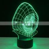 Halloween Wizard Skull 3D LED Night Light Action Figure 7 Colors Touch Table Decoration Light Optical Illusion Model thumbnail-4