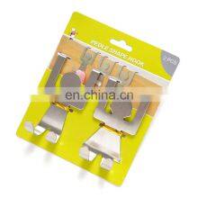 2Pc Stainless Steel Storage Rack for Kitchen Lovers Shaped Hooks Hanger Clothes Towel Home Cabinet Door Hanger Rack Tool thumbnail-5