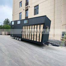 2022 Modern Design Prefab Wooden Cabin Tiny Home Travel Camper Caravan Trailer House On Wheels For Sale thumbnail-1