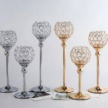 Crystal Tealight Candle Holders Metal Candlesticks Wedding Table Centerpiece Party Christmas Home Decoration thumbnail-3